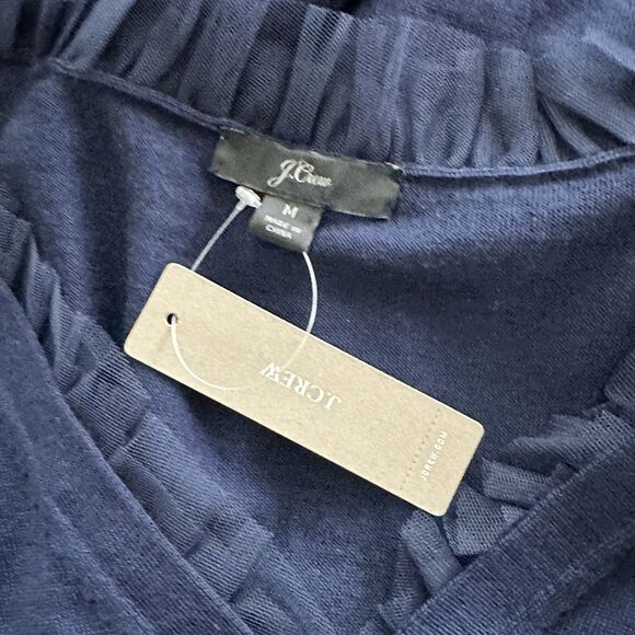 J.Crew M Merino Wool V-Neck ruffle long sleeves pullover Sweater - Picture 5 of 12